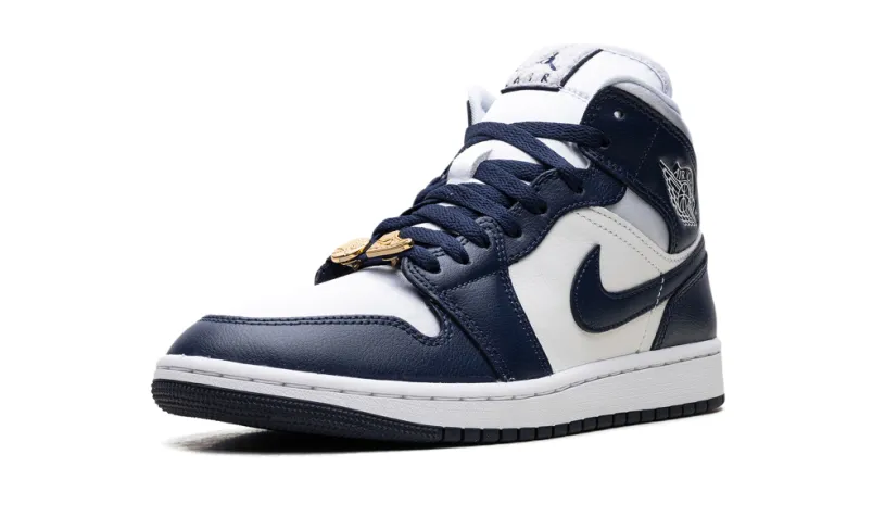 Air Jordan 1 Jordan 1 Mid WMNS 'Football Grey White Midnight Navy'