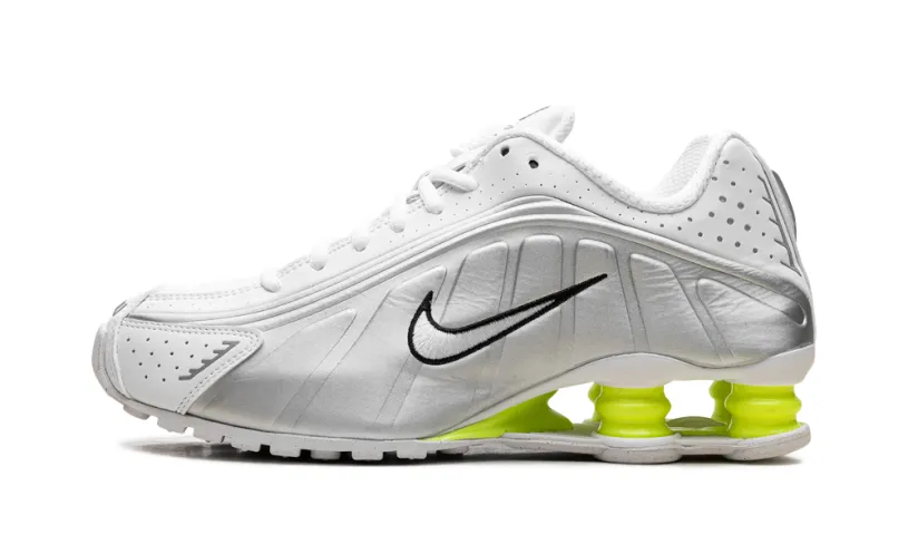 Nike Lifestyle Shox R4 WMNS 'White Metallic Silver Volt' 