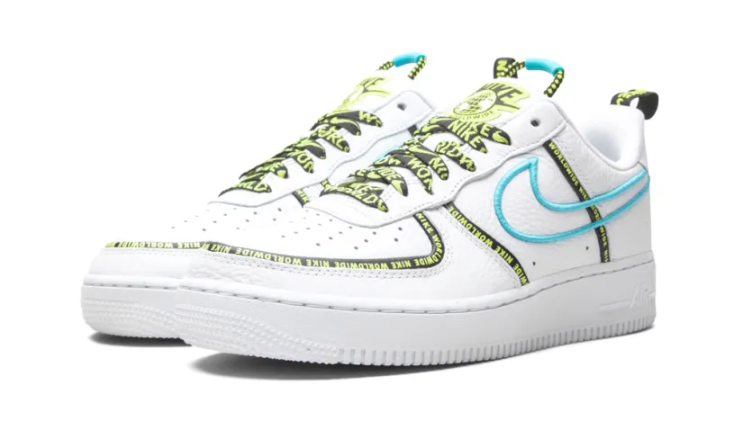 Nike Lifestyle Air Force 1 Low 'Worldwide White Blue Fury Volt'
