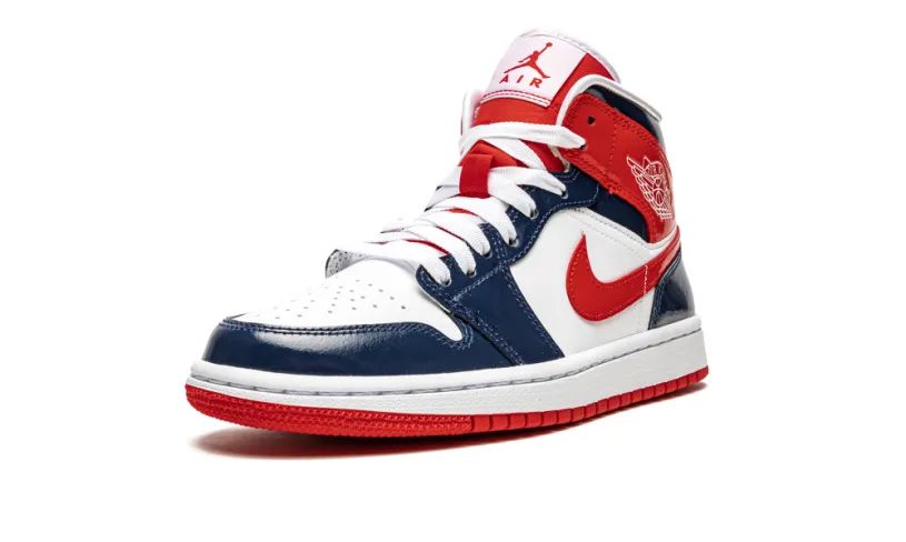Air Jordan 1 AIR JORDAN 1 MID WMNS 'Patent Leather Navy   White   Red' 
