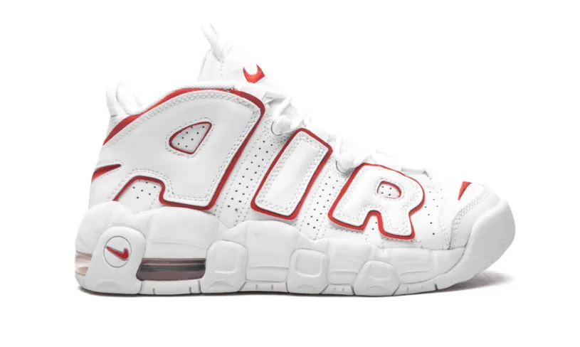 Nike Basketball Air More Uptempo GS 'White Varsity Red'