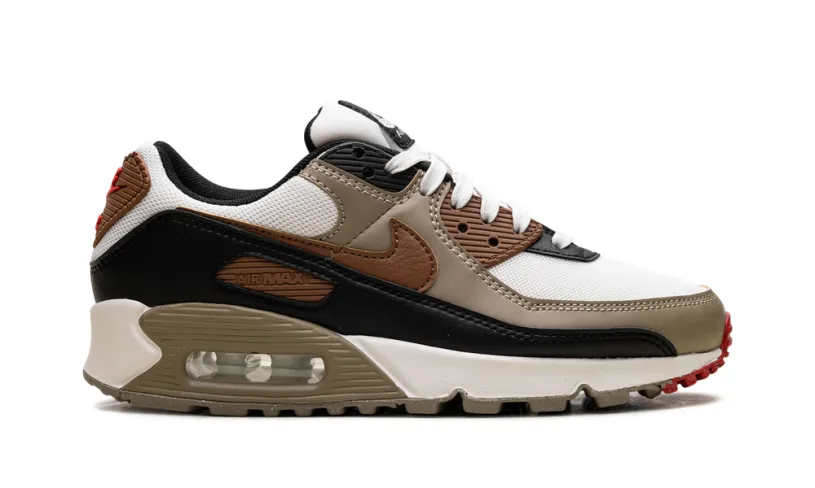 Nike Air Max Air Max 90 WMNS 'Phantom Black Fire Red Light British Tan' 