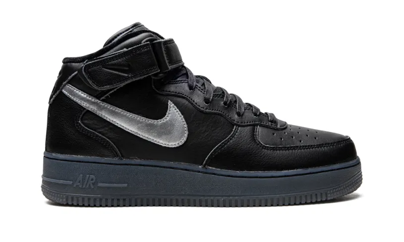 Nike Lifestyle Air Force 1 Mid 'Black   Metallic Silver' 