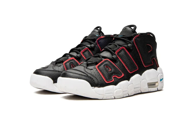 Nike Basketball Air More Uptempo GS 'Black Fusion Red'