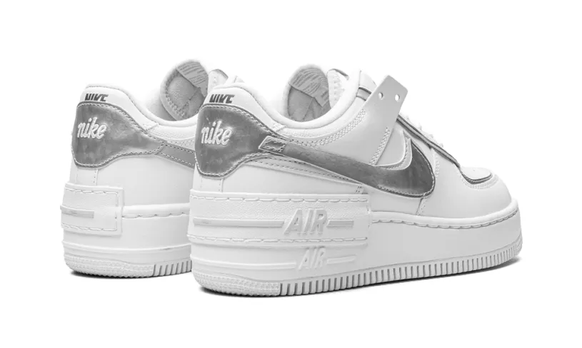 Nike Lifestyle AF1 SHADO MNS WMNS 'White Metallic Silver' 