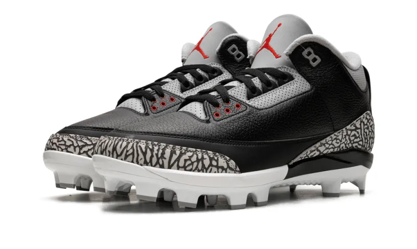 Air Jordan 3 Air Jordan 3 Cleats 'Black Cement' 