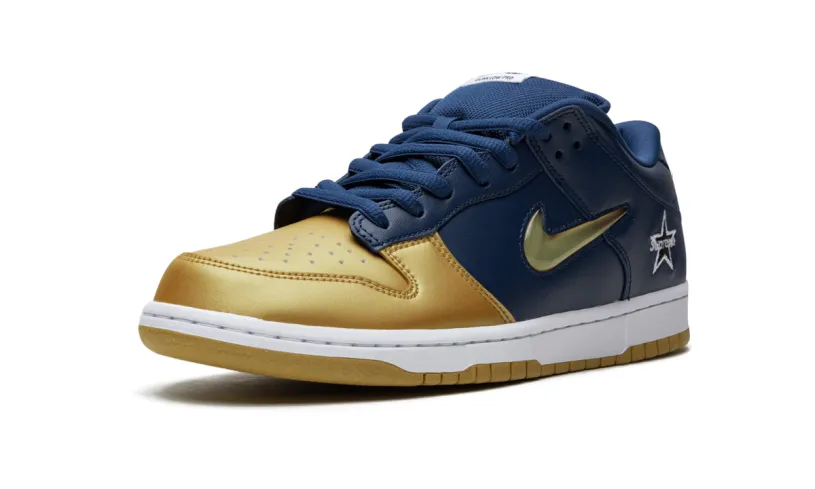 Nike Basketball SB Dunk Low 'Supreme - Jewel Swoosh Gold Navy' 