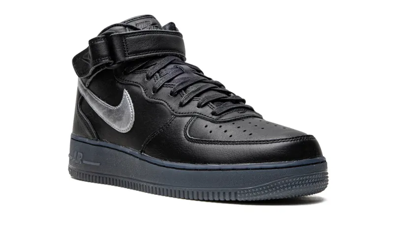 Nike Lifestyle Air Force 1 Mid 'Black   Metallic Silver' 