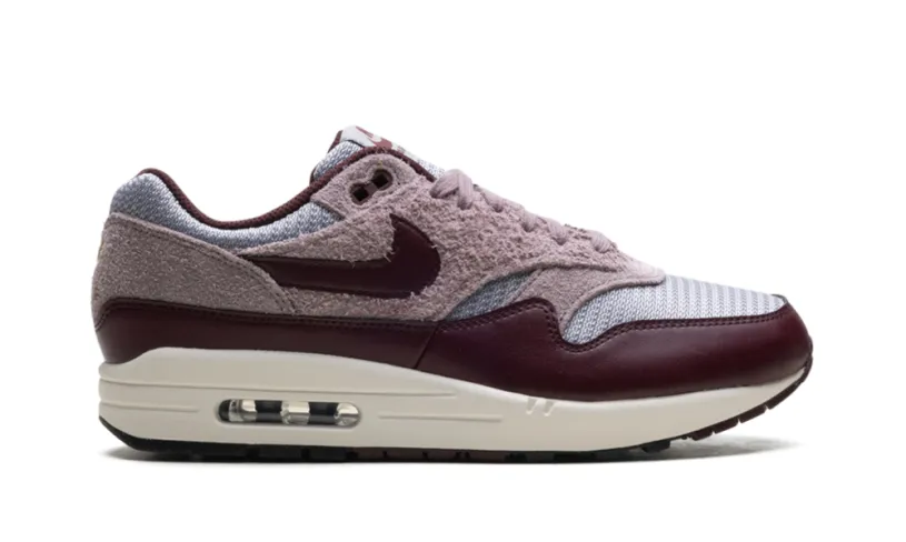 Nike Air Max Air Max 1 ESS PRM 'CEMENT GREY BURGUNDY CRUSH' 