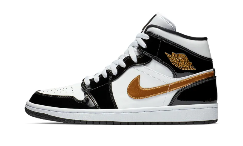Air Jordan 1 Air Jordan 1 Mid SE 'Black Gold Patent Leather' 