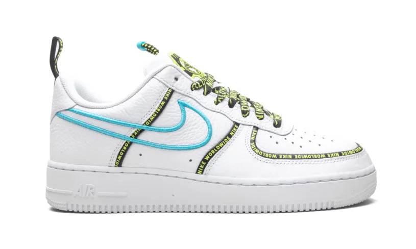 Nike Lifestyle Air Force 1 Low 'Worldwide White Blue Fury Volt'
