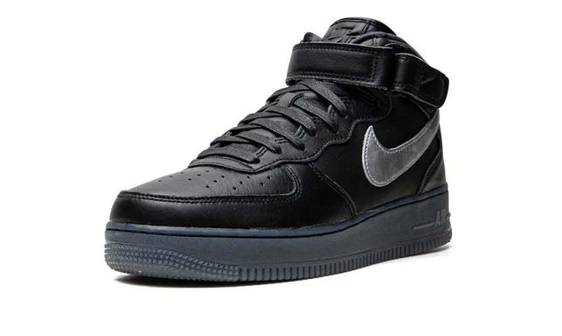 Nike Lifestyle Air Force 1 Mid 'Black   Metallic Silver' 