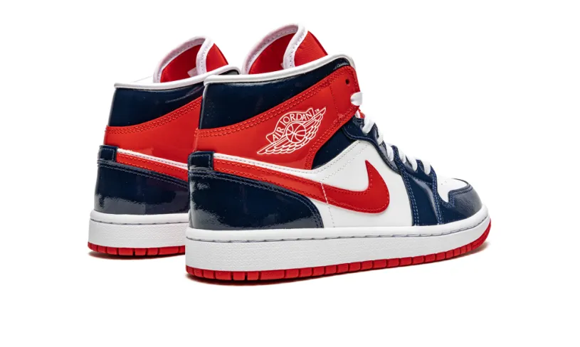 Air Jordan 1 AIR JORDAN 1 MID WMNS 'Patent Leather Navy   White   Red' 