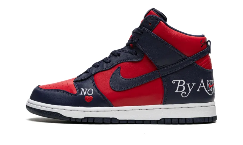 Nike SB SB Dunk High 'Supreme - By Any Means - Navy Red'