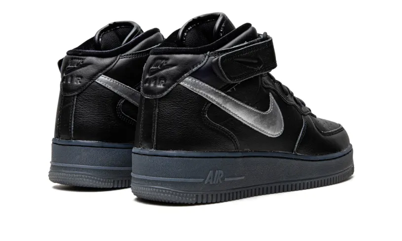 Nike Lifestyle Air Force 1 Mid 'Black   Metallic Silver' 