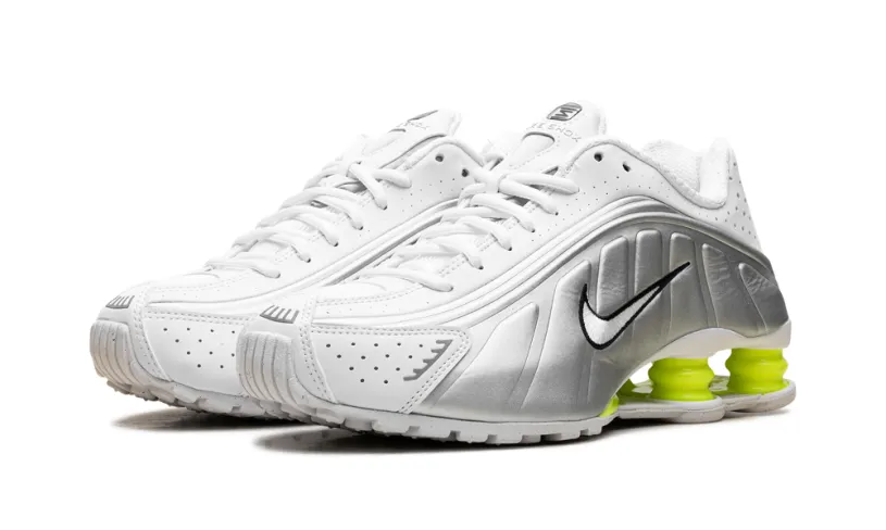 Nike Lifestyle Shox R4 WMNS 'White Metallic Silver Volt' 