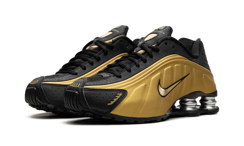 Nike Lifestyle Shox R4 WMNS 'Black   Metallic Gold' 