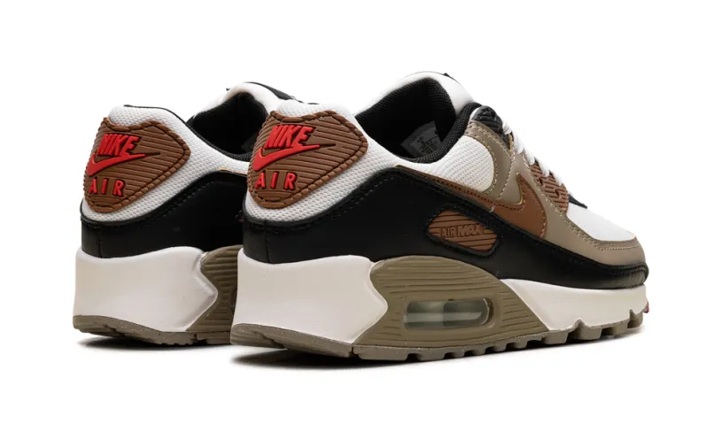 Nike Air Max Air Max 90 WMNS 'Phantom Black Fire Red Light British Tan' 