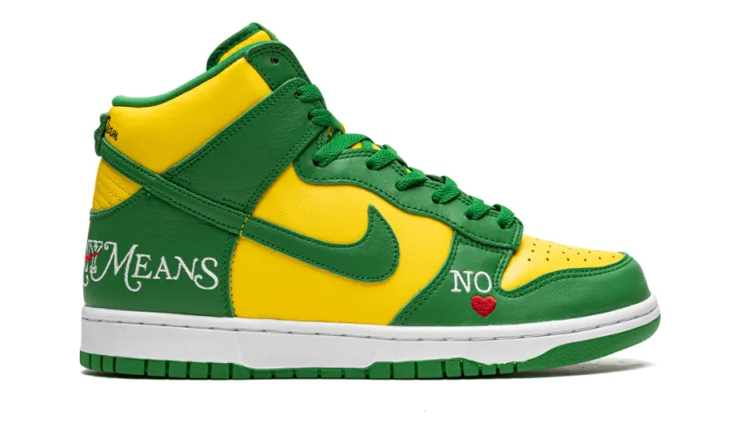 Nike SB SB Dunk High 'Supreme - By Any Means - Green Yellow' 